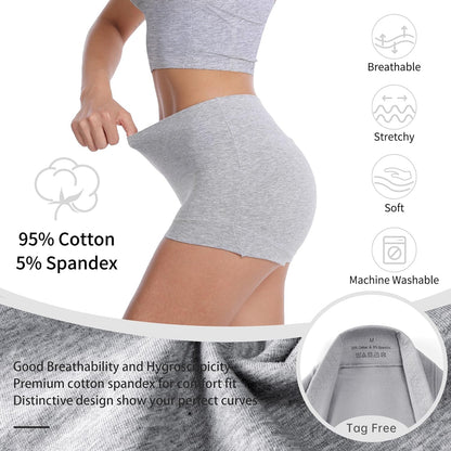 Comfortable Cotton Underwear for Women, High Waisted Boy Shorts Panties,Womens Boxer Briefs Pack,S-5Xl plus Size