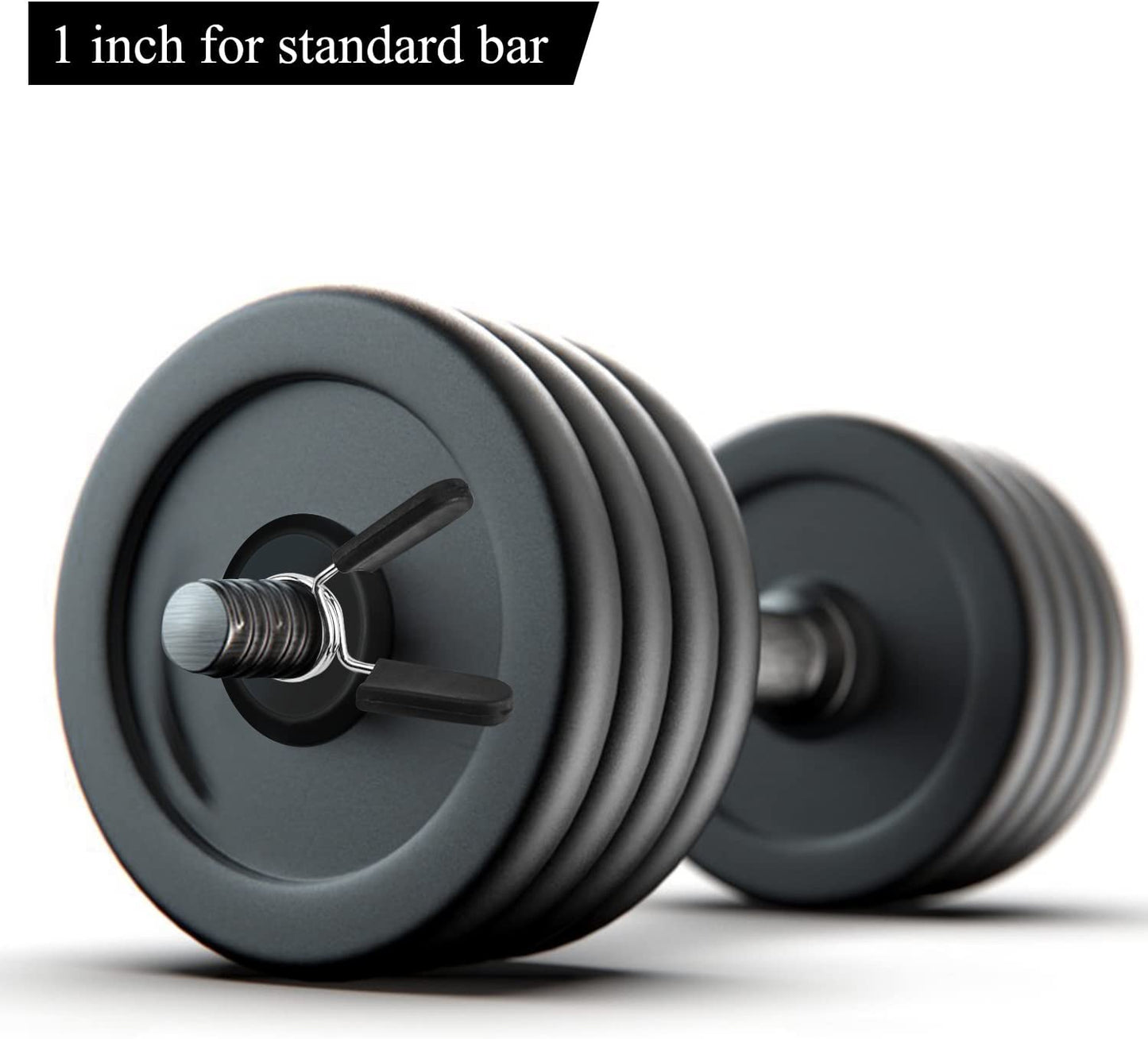 Barbell Clamps Dumbbell Spring Clip Circlip Collars 1 Inch Weight Bars Clips Fitness Weightlifting Lock Buckle 1 Inch for Standard Bar Barbell Strength Training Gym Accessory